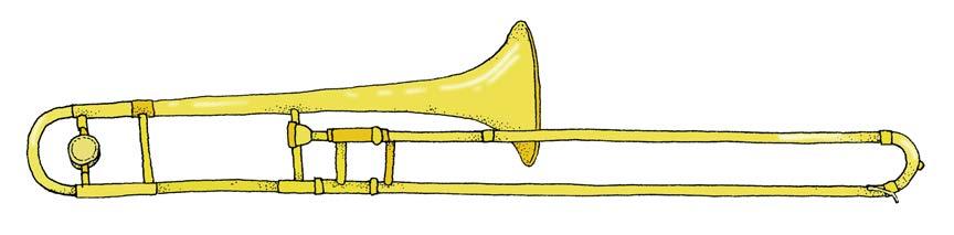 Les 1 De onderdelen van de trombone Schrijf de naam van de onderdelen van de trombone op de goede plaats in