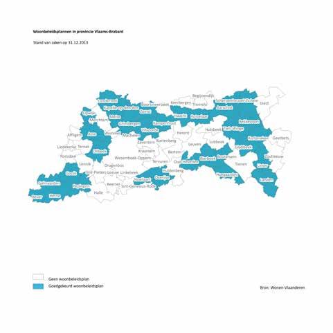 In 2013 beschikten 63 gemeenten in Vlaams-Brabant over een leegstandsreglement. Aan de hand van dit reglement voerden 51 gemeenten hun actualisatie in de RWO DataManager voor 30 april 2013 uit.