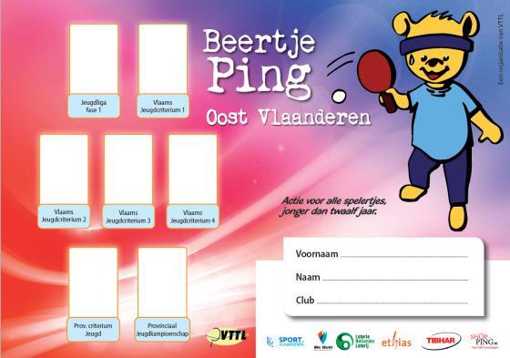 Beertje Ping Met een nieuw figuurtje genaamd Beertje Ping wil de Vlaamse tafeltennisliga de sport kindvriendelijker maken.