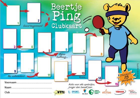 Er zullen verschillende initiatieven zijn: 1. Tornooikaarten Beertje Ping: Beertje Ping speelt graag tornooien. Elke provincie heeft een tornooikaart ontworpen waarop kinderen stempels kunnen krijgen.