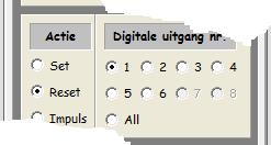 Selecteer rechts op het scherm o onder interface Festo mini USB o onder Actie Set o onder Digitale uitgang nr.