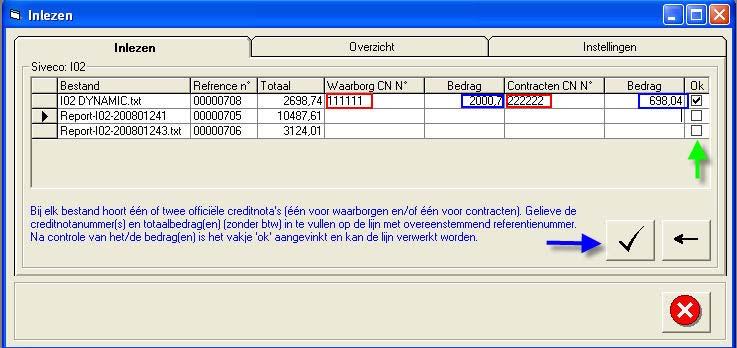 8.3 Inlezen van IO2 bestanden in Flexigar2000 Via het menu "Merken/Mercedes/Documenten ontvangen en verwerken" krijgt u het volgende scherm: - Elke lijn in het rooster is een IO2 bestand dat klaar