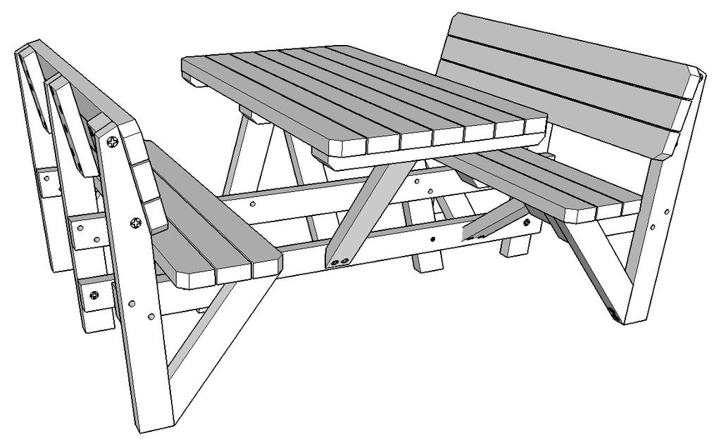 Picknicktafel met rugleuning