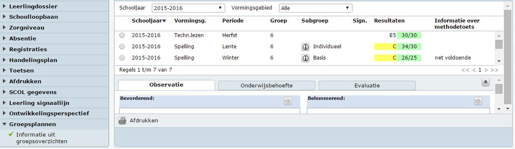 Selecteer de registraties die u in de afdruk wenst op te nemen. Klik op de knop <Volgende>, rechtsonder. Er wordt een PDF-bestand gemaakt.