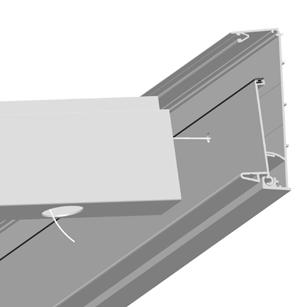 Boor voor de bekabeling een gat in het kantelprofiel aan de muurzijde op het hart van de ligger. 25.