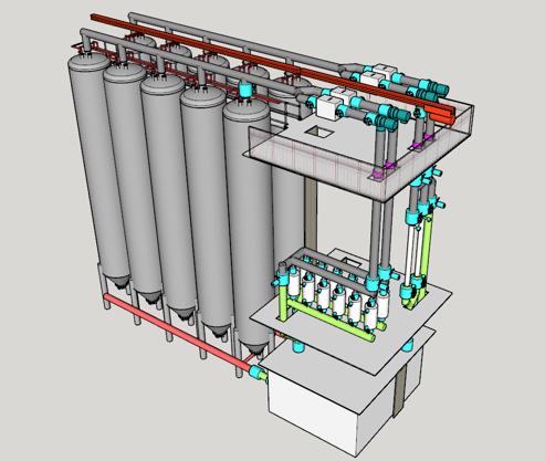 Figuur 1: De installatie waarmee op volledig biologische wijze uit afvalwater en keukenafval met de Bareau-technologie groengas van Slochterenkwaliteit wordt geproduceerd.