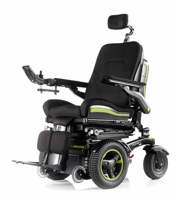 Jive M² of Puma 40 het revolutionaire Sedeo Ergo zitsysteem past perfect op de high end voor- of midwiel aangedreven elektrische rolstoel.