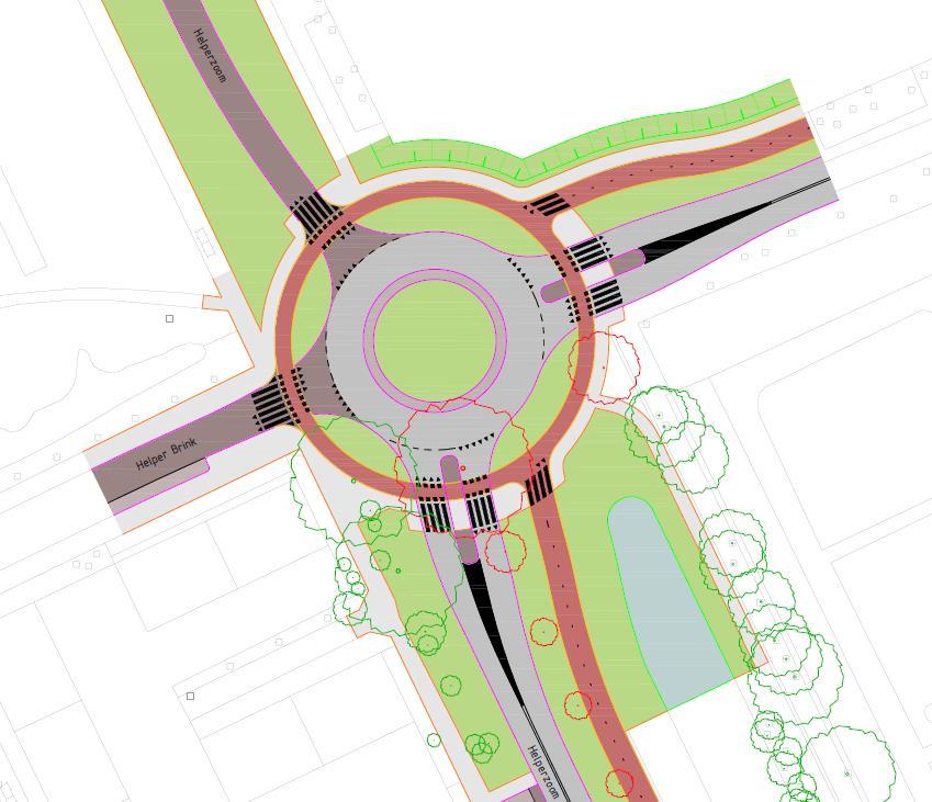 3.2 Variant rotonde Rotonde: In het geval van een fietspad aan weerszijden zou dit een goede variant zijn.