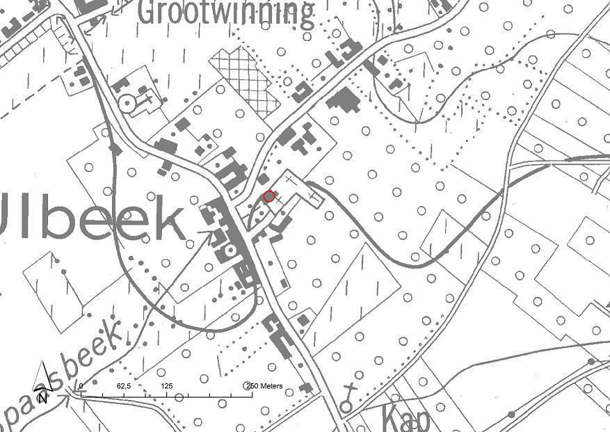 VI. Kaarten Kaart 1: topografische kaart met aanduiding van de vindplaats.