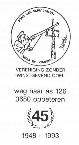 Borstbeeld voor Meester Creemers. EEN JUBILEUM DAT KAN TELLEN! De Bond van schutterijen Maas en Kempen viert in 1993 haar 45-jarig bestaan.