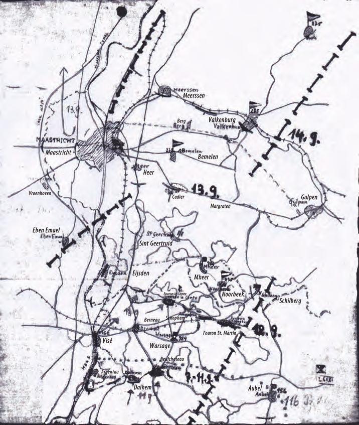 Opbouw van de Duitse stellingen Op 10 september meldt Schmidt dat de stellingen die zijn divisie moest innemen, zijn bezet en uitgebouwd.