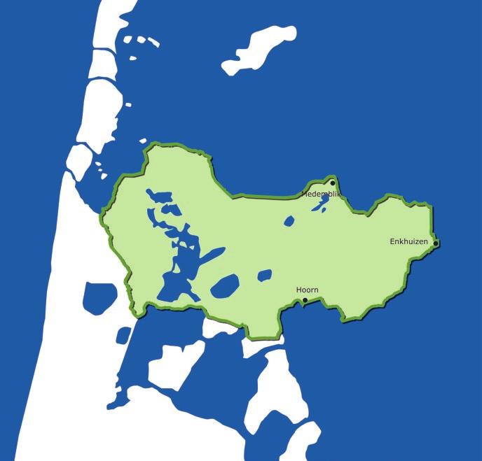 Westfriese Omringdijk Provincie Noord-Holland 3 Kreekruggen geprojecteerd in middeleeuwse situatie (Beeldkwaliteitsplan Westfriese Omringdijk, 2009) Ringdijk rond de 14e eeuw (Beeldkwaliteitsplan