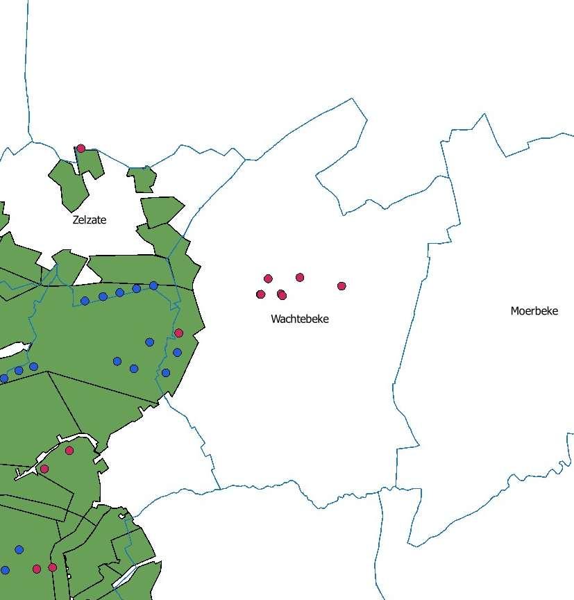 potentieel is verondersteld dat er enkel windmolens komen in de door de Provincie hiervoor afgebakende potentiële zoekzones (zie groene strook figuur 2).