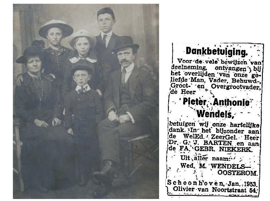 3. Frederika Aaltje, geb. te Schoonhoven op 13 jan 1906, ovl. te Zwolle op 24 feb 1981, dienstbode bij G.J. Niekerk, Haven 54 te Schoonhoven, tr.