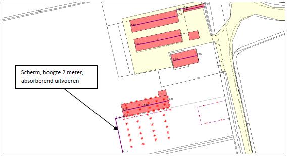 - 10 - Figuur 8: inrichting variant 4 Figuur 9: inrichting variant 4-1 Uit berekeningen blijkt dat de langtijdgemiddelde beoordelingsniveau van variant 4 onder de ambitiewaarden van het gemeentelijk