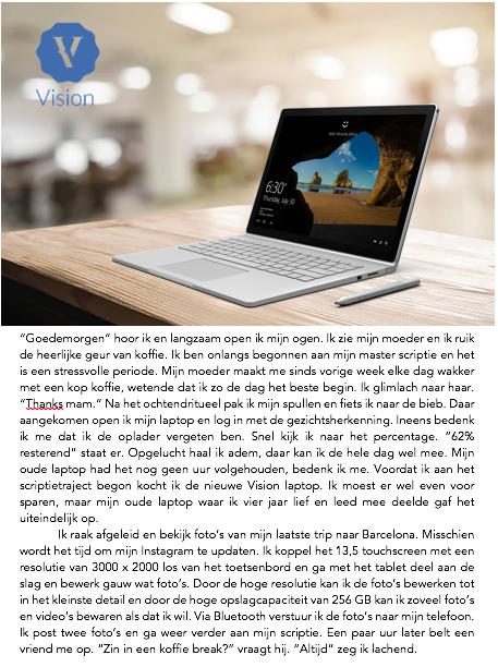 Advertentie 3 Laptop De laptop die hier geïllustreerd is, is een Microsoft Surface Book i7
