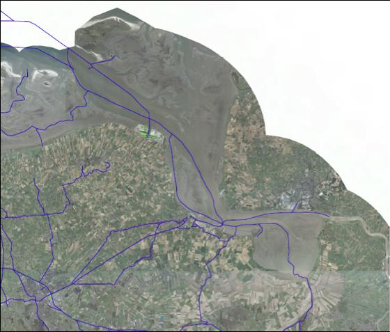 11 Figuur 2.2 Luchtfoto Eems-Dollard Estuarium inclusief vaarroutes (RWS) 2.2 Conceptueel model Vanuit kennis over de werking van het Eems-Dollard estuarium is een conceptueel model opgesteld.