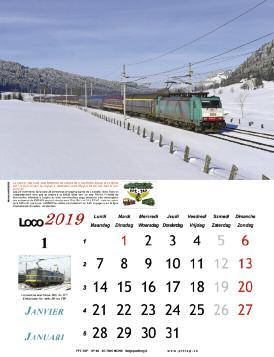 15 De onderwerpen voor 2019: - elektrische locomotief 2825 in