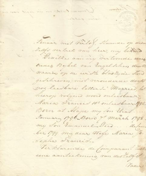 sub-commissie van weldadigheid te Madioen, in 1843 eervol ontslag, in 1844 verlof naar Nederland verleend voor de tijd van twee jaar en a/b van het fregatschip Prinses Marianne naar