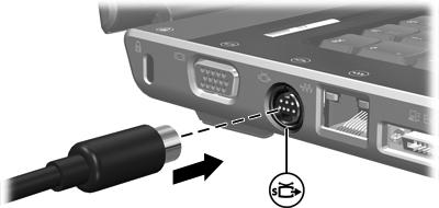 S-video-uitgang gebruiken Met de 7-pins S-video-uitgang kunt u de computer aansluiten op een optioneel S-videoapparaat, zoals een televisie, videorecorder, camcorder, overheadprojector of