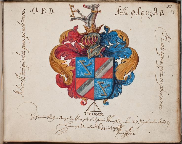 Dekkleden: goud en rood. P01 fol 54r Hans Andre Käppnitz, Brussel 27 september 1621.