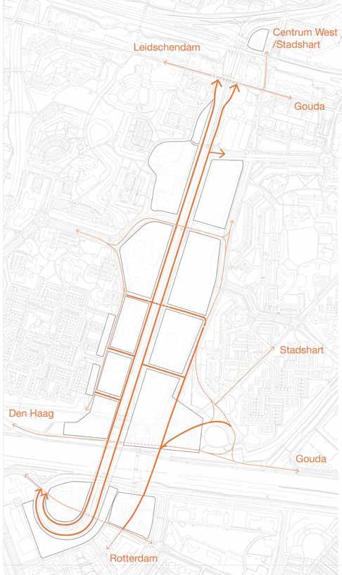 5. Een vloeiende overgang over de A12 Het nieuwe maaiveld van het stationsgebied verbindt Zoetermeer ten zuiden en