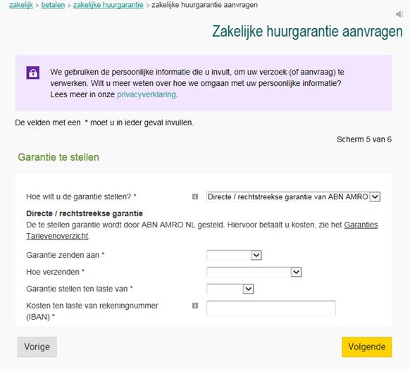 5.2.1 5.2.2 5.2.3 5.2.1 Hoe wilt u de garantie stellen? 5.2.3 Hoe verzenden Directe/rechtstreekse garantie van ABN AMRO Bank N.V.