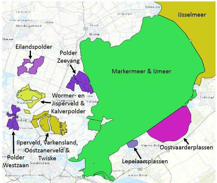 166 van 255 Figuur 124: Natura 2000-gebieden Effecten gebruiksfase Langs de dijk liggen twee Natura 2000-gebieden: Markermeer & IJmeer en Polder Zeevang.