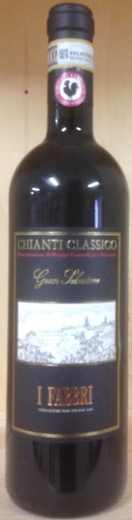 I Fabbri Chianti Classico Gran Selezione 100% Sangiovese Grosso di Lamole terrasvormige Slopen, Zuid- Westelijk gerichte wijngaarden. ondergrond is zandsteen en kalk Met de hand geplukt begin oktober.