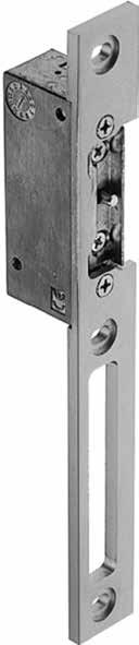 3.3. Elektrische deuropeners reeks 8355-.-. Elektrische deuropeners met lange sluitplaat voor dag- en nachtschieter. Afwerking: sluitplaat in aluminium natuurkleurig geanodiseerd.