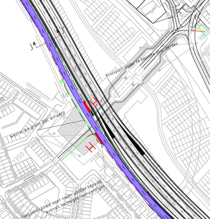Kruising busbaan met verlegde N441 Uit de verkeersanalyses blijkt dat de kruising tussen de busbaan en de in het kader van Duinvallei / Zanderij te verleggen N441 gelijkvloers (met busprioriteit) kan