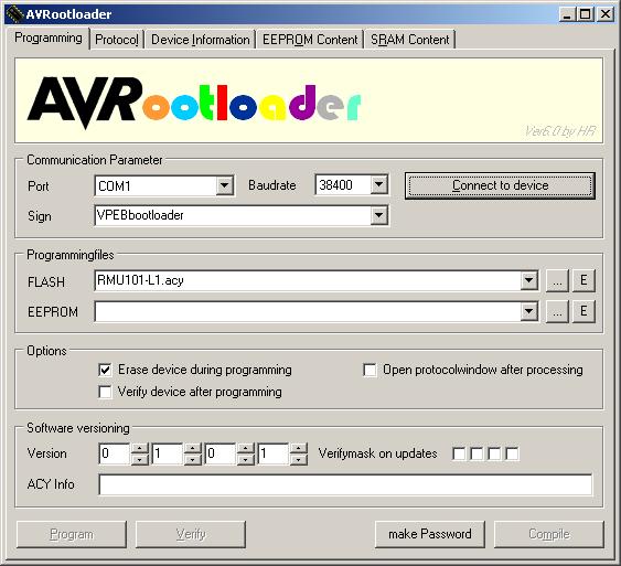 2 RM-U Firmware Update Volg de volgende stappen: 1. Als je dit nog niet eerder gedaan hebt: Installeer de VPEB Bootloader software op je PC. Dit kun je eenvoudig doen door de.