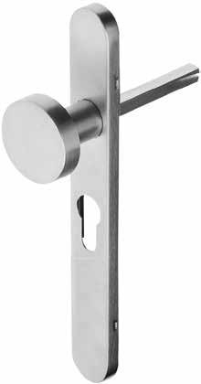 5701-20 (inox): basis in zamak, schild en greep in roestvrij staal. 3.2. Draaiknop nr. 5701-21 Draaiknop met langschild aan de buitenzijde. Afwerking: analoog aan deurkruk nr.