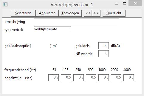 Is het geen rechthoekig vertrek dan dient de richtingsfactor zelf bepaald te worden. Geluidproductie L w [db] Hier kan de geluidproductie van het rooster per octaafband worden opgegeven.