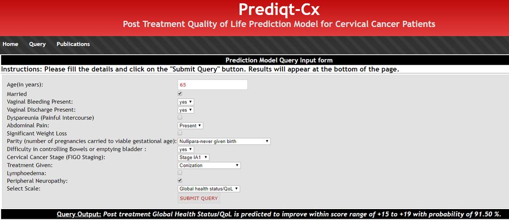 Prediqt-Cx: KvL na behandeling baarmoederkanker - Geen visuele weergave kansen