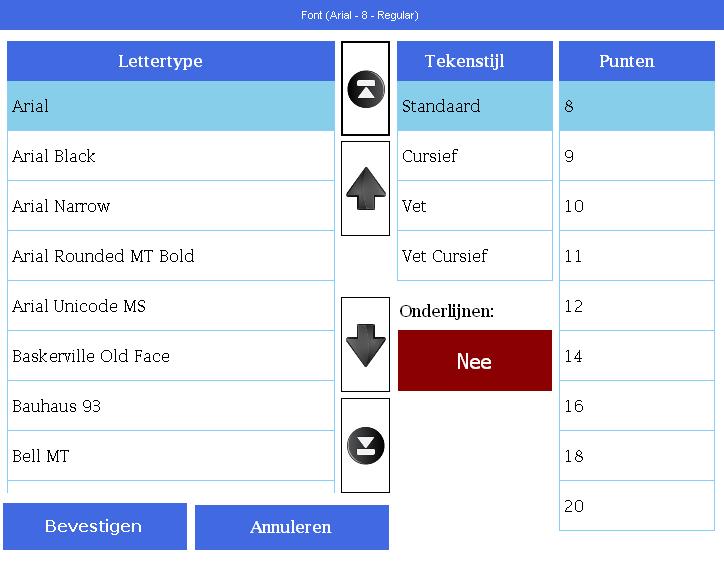 SR.NET - Gegevens beheren in de SR.NET Software 5.6.3 Stel de teksteigenschappen in.