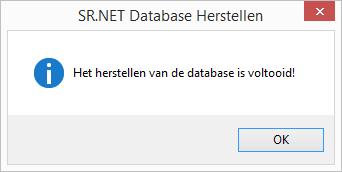 SR.NET - PROBLEMEN OPLOSSEN 11.1 SR.NET Database Herstellen.