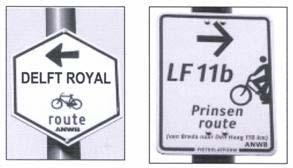 10 Voldoen de NWrichtingsbordjes, die een toeristische (fiets)route aanduiden aan de eisen van een WW? 10 Dit zijn geen NWrichtingsborden. 11 Wat is de juiste route bij de opdrachten 7 