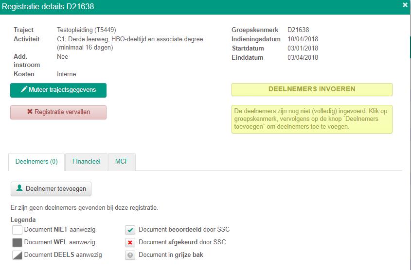 8.1 Openstaande registraties