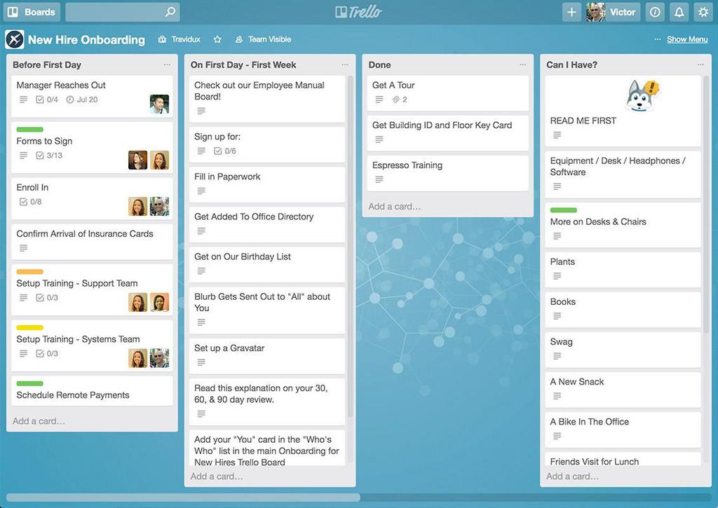 Trello: online scrumbord