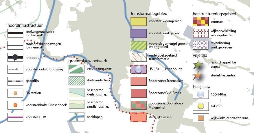 Figuur 8. Uitsnede Structuurvisie Breda 2020 Stedelijke as De Terheijdenseweg is een stadsontsluitingsweg en één van de drie stedelijke assen.