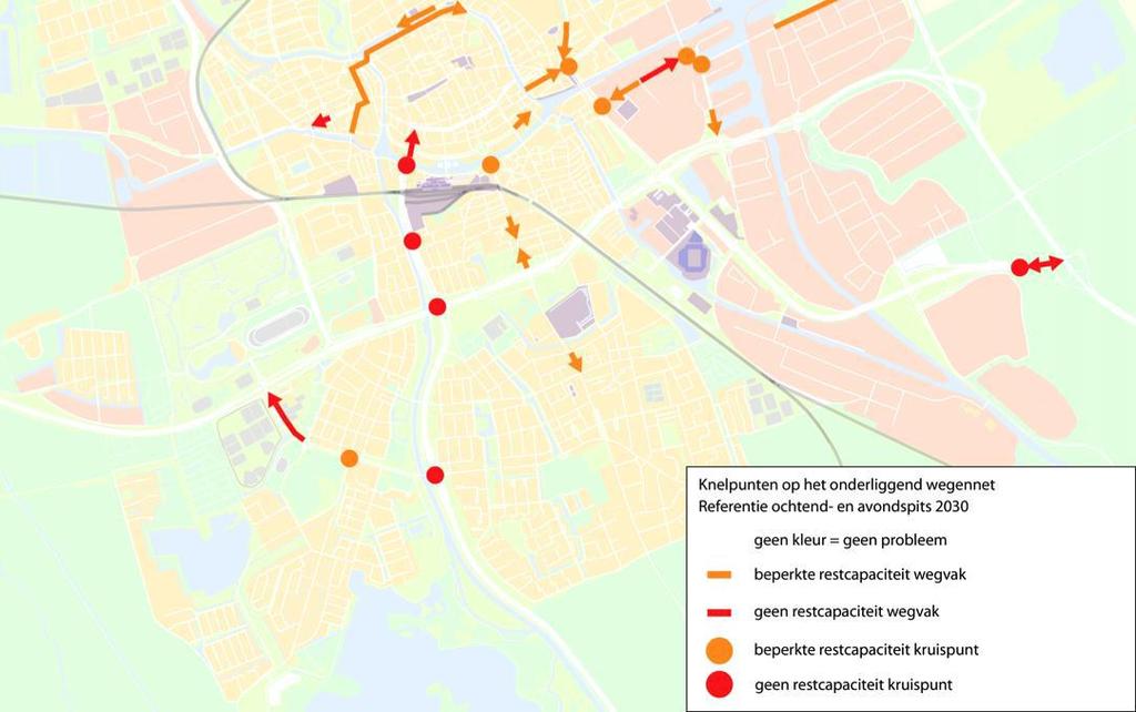 Op basis van bovenstaande figuren van snelheid en benutting is af te leiden dat er op een aantal locaties in de nulsituatie congestie ontstaat: In de ochtendspits ontstaat op de zuidbaan van de A7