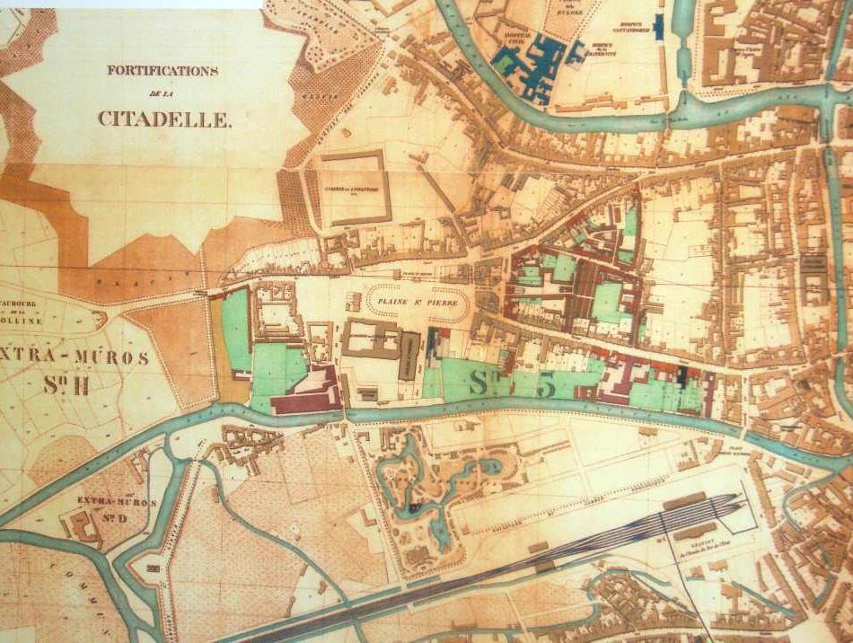 Sint Pietersdorp gezien qua uitbreiding v/d universiteit Plan Gerard van 1850: was niet van één man maar van twee broers.