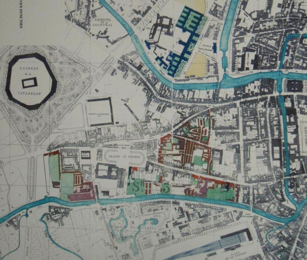 Plan 1880 van ons Sint- Pietersdorp gezien qua universiteits uitbreiding.