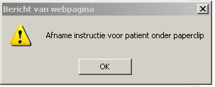 afname instructie beschikbaar is voor de