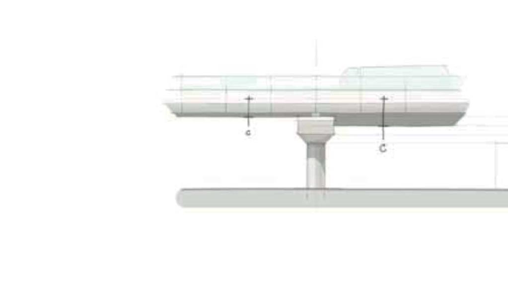 Overgangen tussen verschillende dekdikten, pijlerdikten, verjonging, - Boven de kruising met de vaargeul, op het hoogste punt van de brug en over een lengte van minimaal circa 1,0 m hoger te liggen