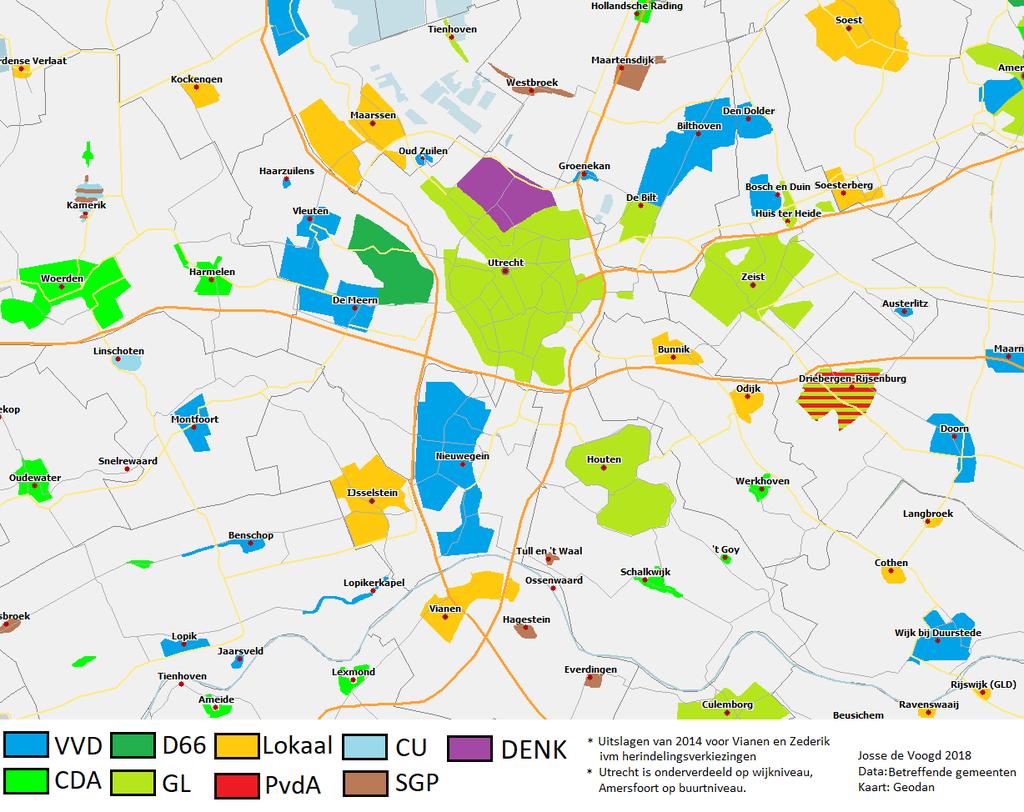 De electorale contrasten in de regio weerspiegelen de verhuisbewegingen tussen de gemeenten.