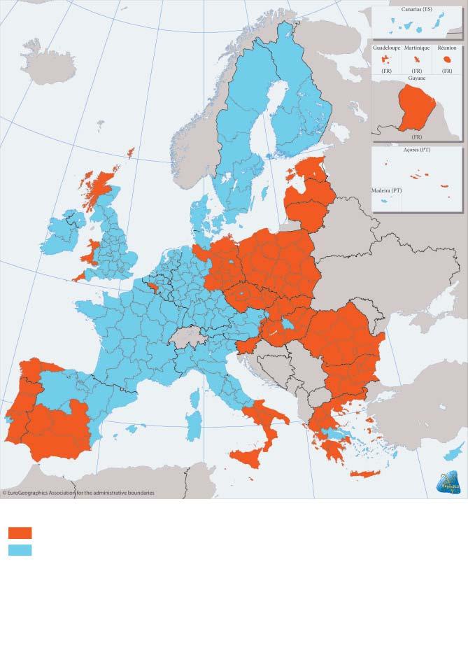 Verschillende niveaus van ESF-steun Europees Sociaal Fonds (ESF) 2007-2013