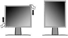 Liggende/staande standen Het LCD-scherm kan worden gebruikt in de liggende of staande stand. Volg de instructies die bij de Perfect Suite TM software zijn geleverd.