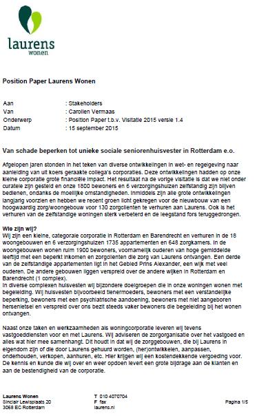 Bijlage 8 Position paper Visitatierapport